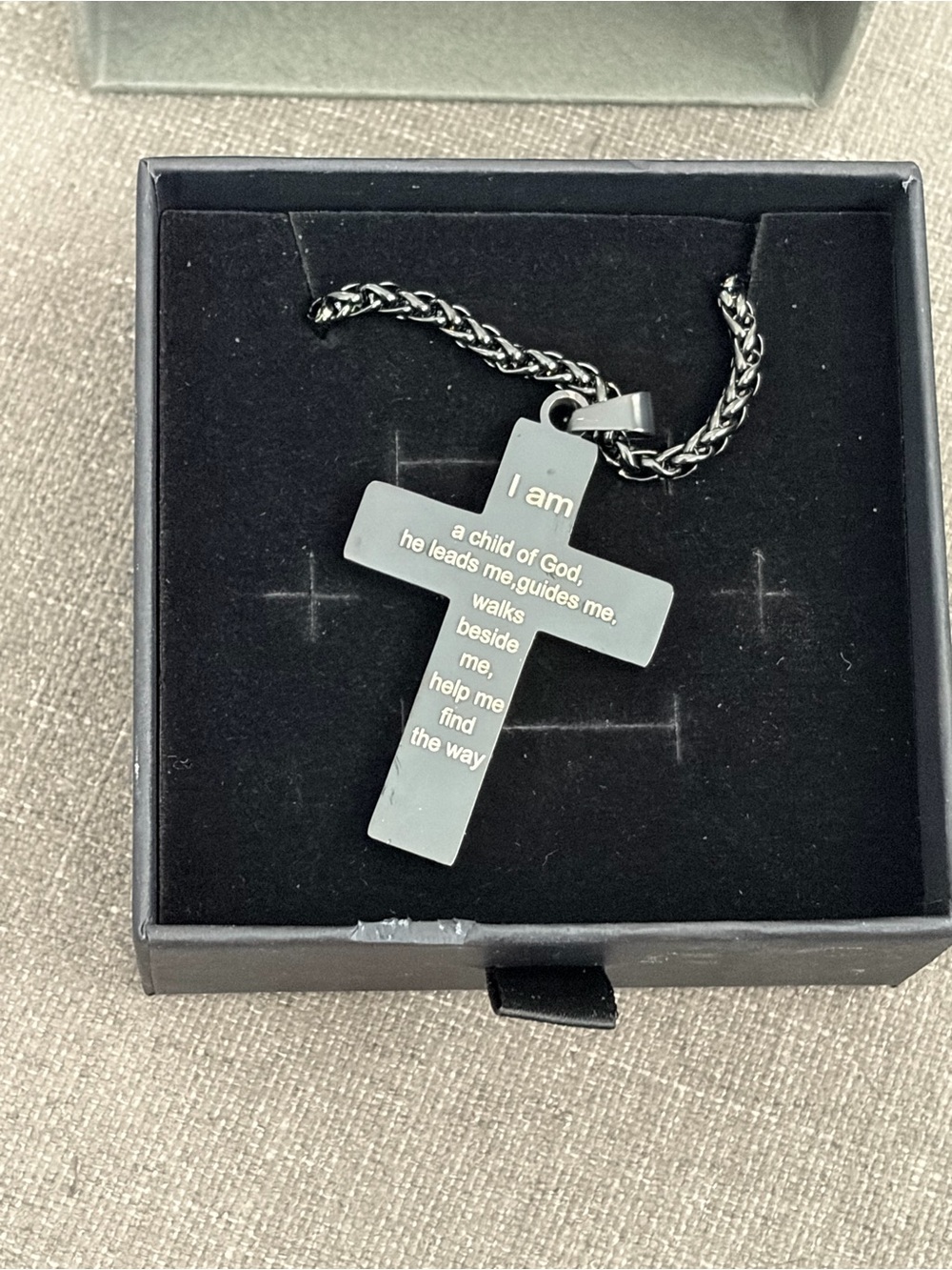 Christian Cross Necklace American Flag Child of God Pendant Gift Box